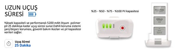 DJI Phantom Pil Ömrü