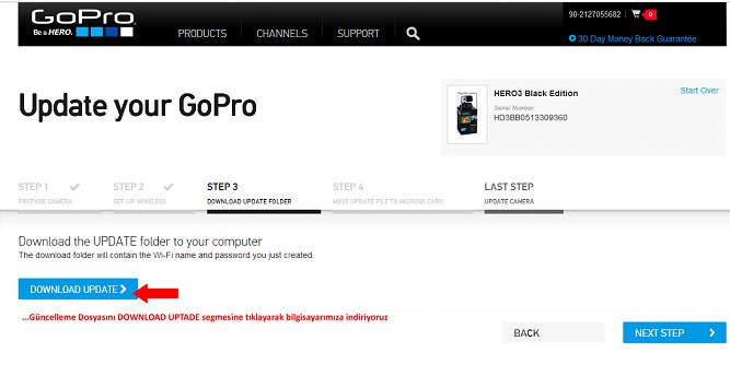 GoPro Kamera Yazılım Güncelleme
