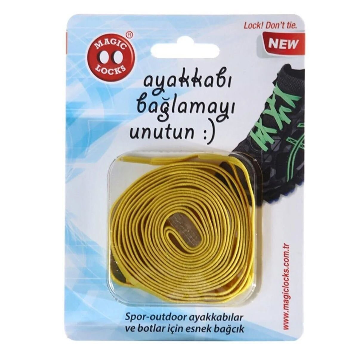 Magic Locks Yassı Ayakkabı Bağcığı Sarı