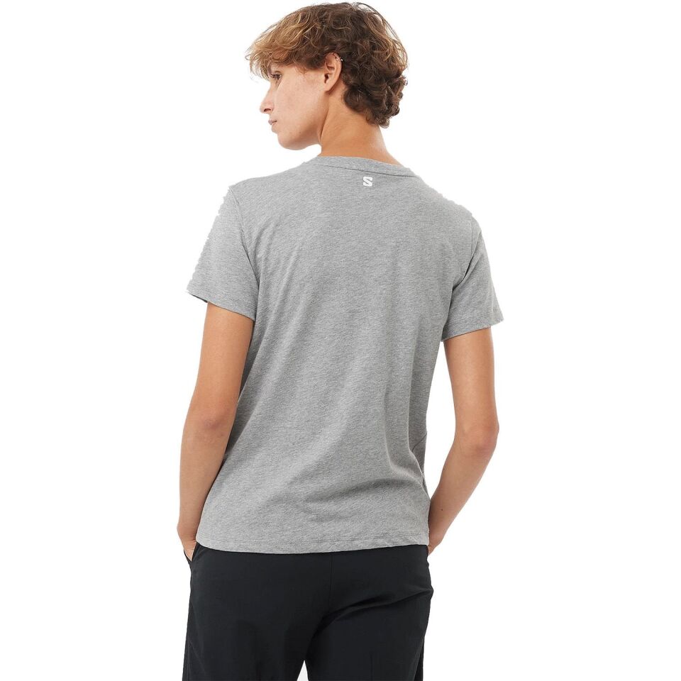 Salomon Logo SS Tee Kadın T-Shirt Gri - L