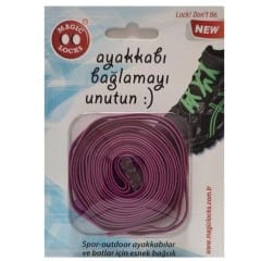 Magic Locks Yassı Ayakkabı Bağcığı Mor