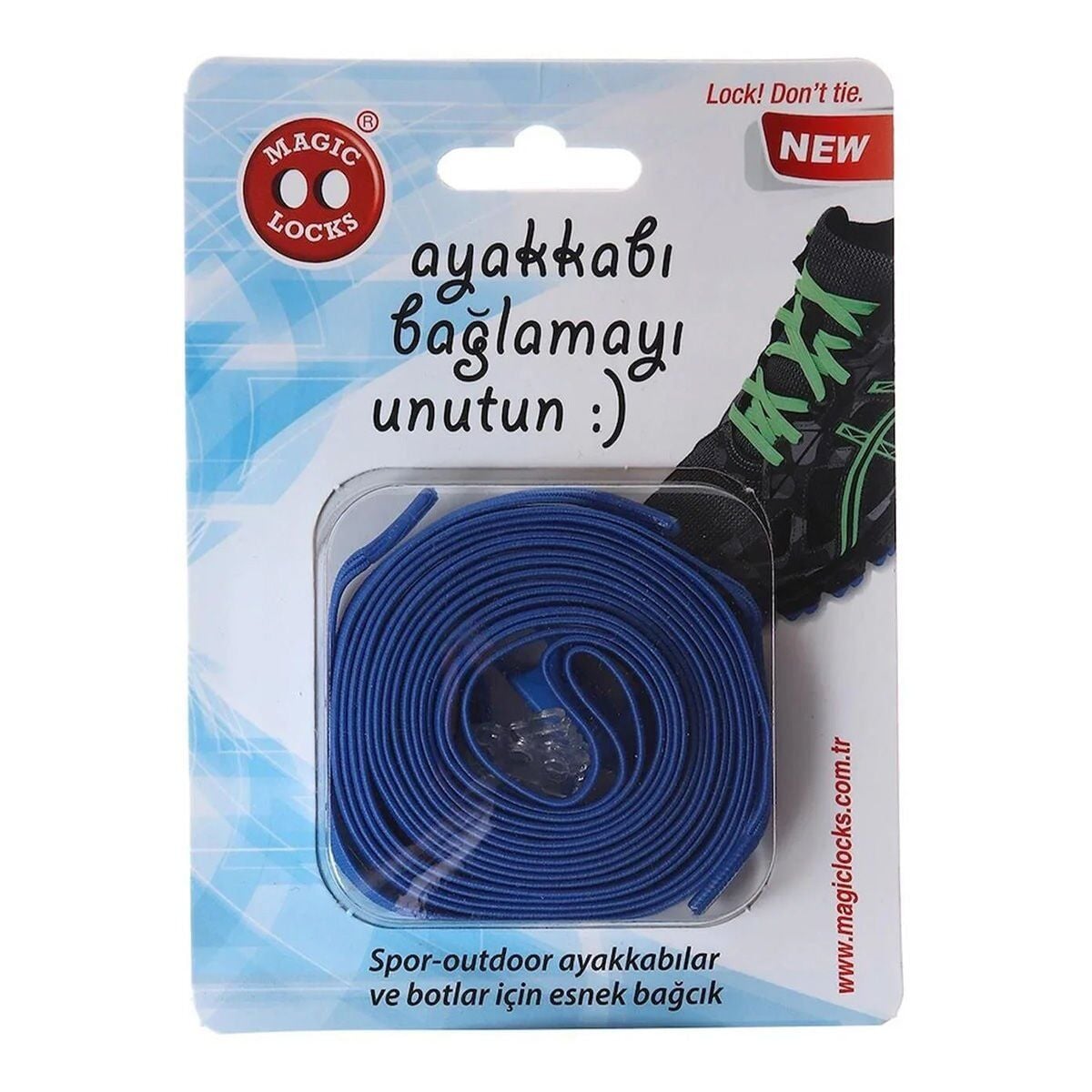 Magic Locks Yassı Ayakkabı Bağcığı Mavi MAVI - Tek Beden