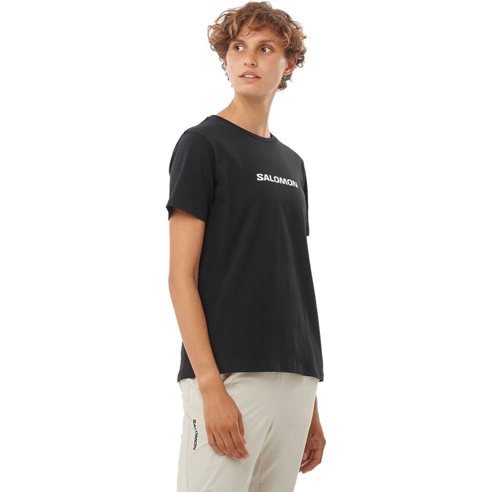 Salomon Logo SS Tee Kadın T-Shirt Siyah - XS