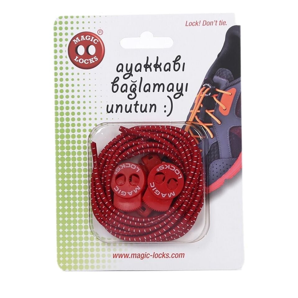 Magic Locks Ayakkabı Bağcığı Kırmızı Kırmızı - Tek Beden