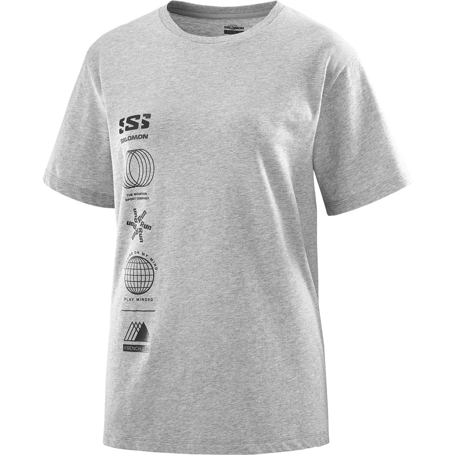 Salomon Logo Combo SS Tee Kadın T-Shirt Gri - S
