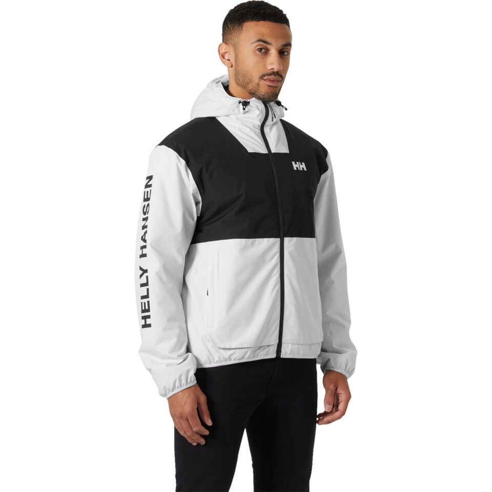 Helly Hansen Ervik Erkek Yağmurluk Siyah-Beyaz - L