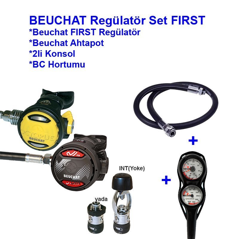 BEUCHAT Regülatör Set FIRST, Ahtapot, Konsol, BC Hortumu