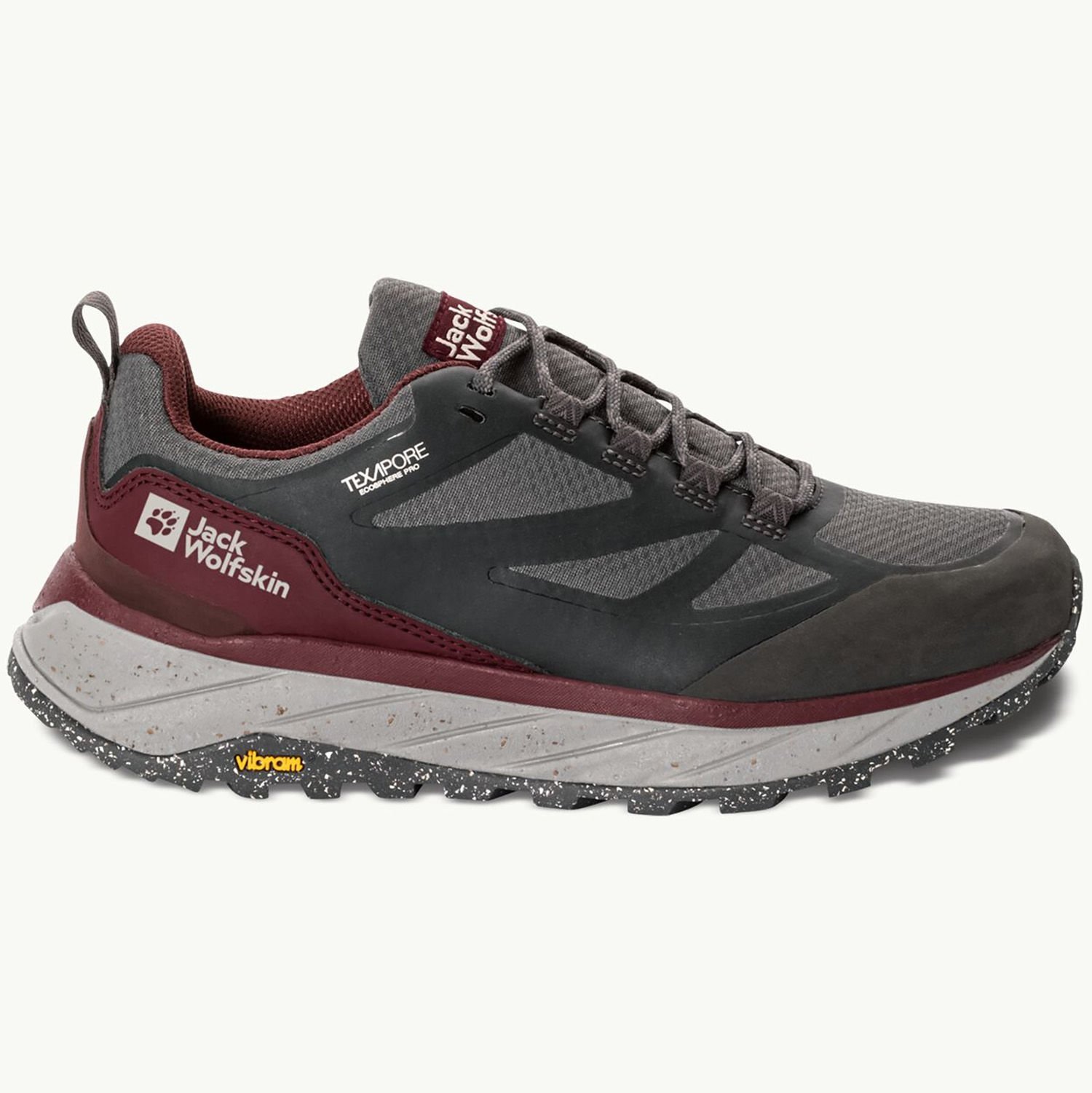 Jack Wolfskin Terraventure Texapore Low Kadın Ayakkabı Gri-Bordo - 39