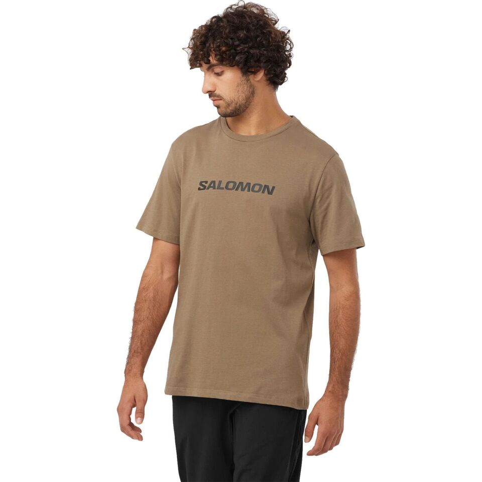 Salomon Running Graphic SS Tee Erkek T-Shirt Kahverengi - XL