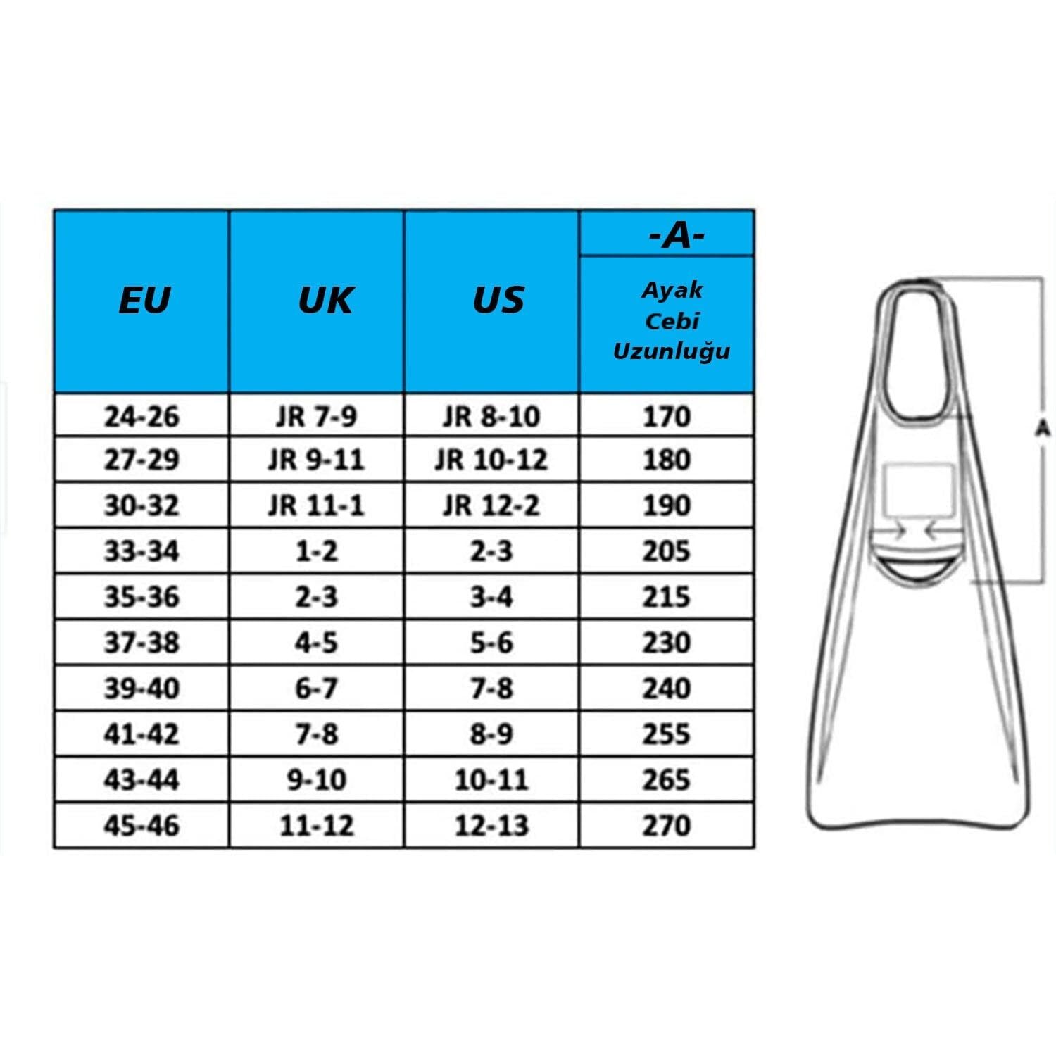 Zoggs Eco Short Blade Fins Unisex Palet Mavi - 35/36