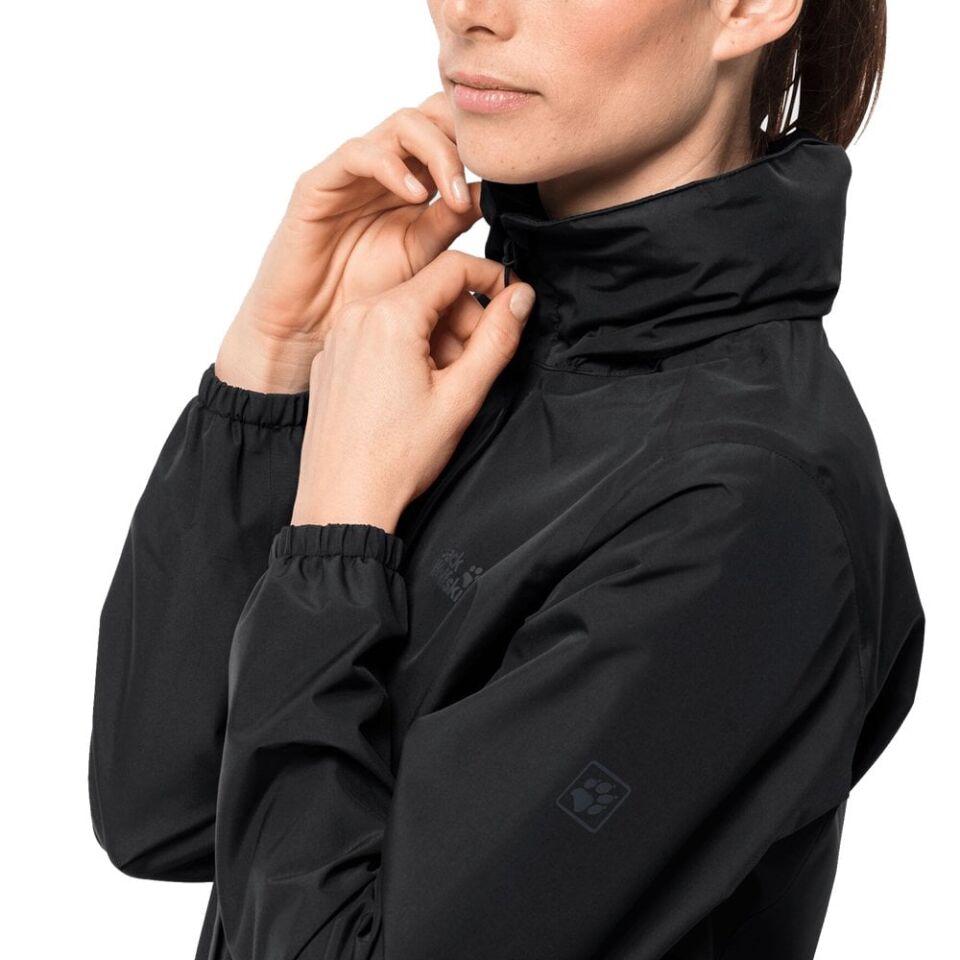 Jack Wolfskin Stormy Point 2L Kadın Yağmurluk Siyah - XS