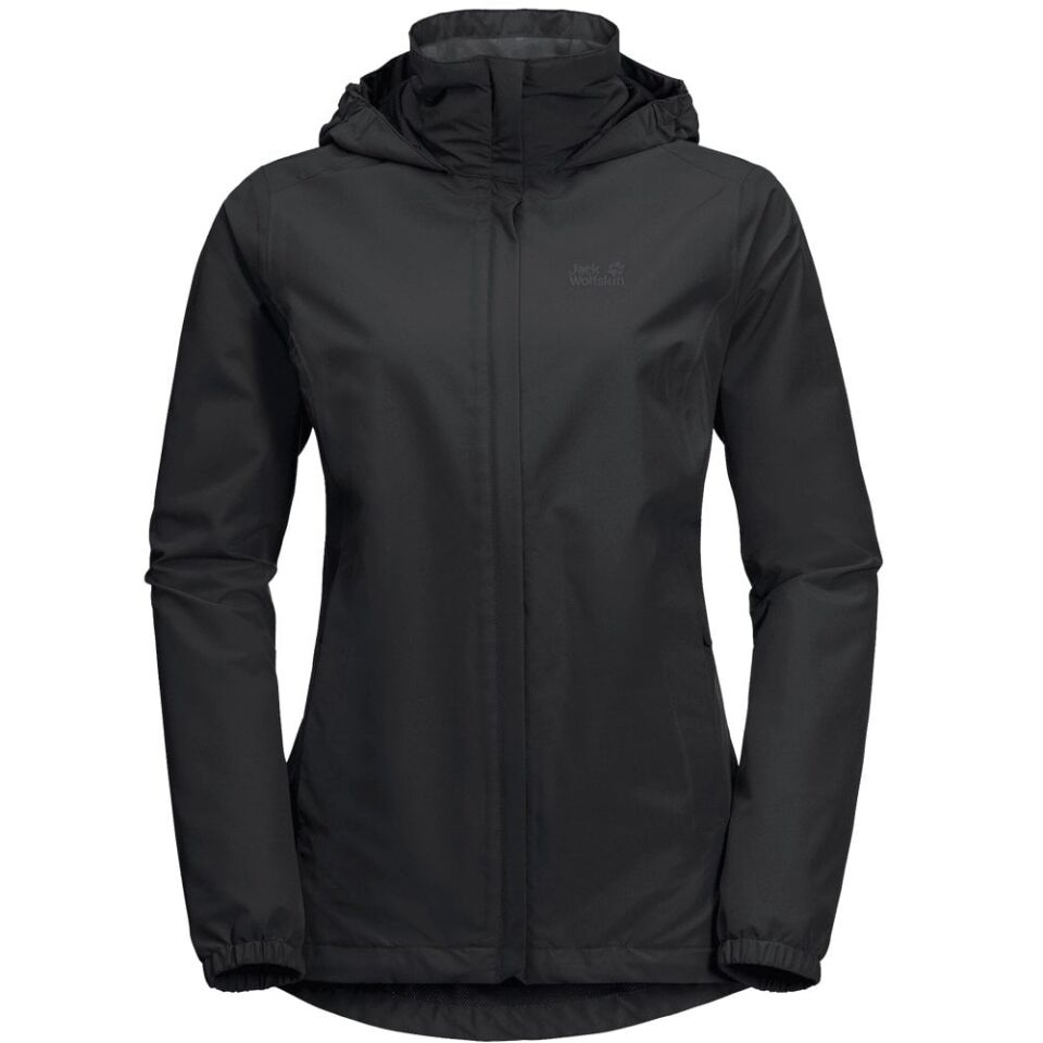 Jack Wolfskin Stormy Point 2L Kadın Yağmurluk Siyah - XS