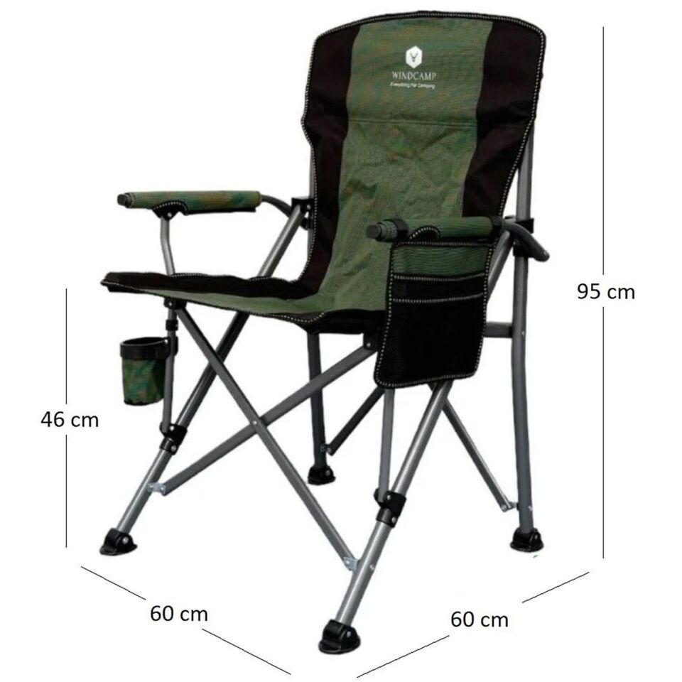 Windcamp Lux Katlanabilir Kamp Sandalyesi - Yeşil Yeşil