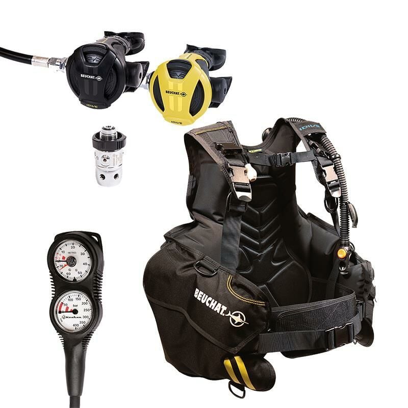 BEUCHAT Scuba Set ECO, 1DIVE Bc, Regülatör, Ahtapot, Konsol DIN - M-L