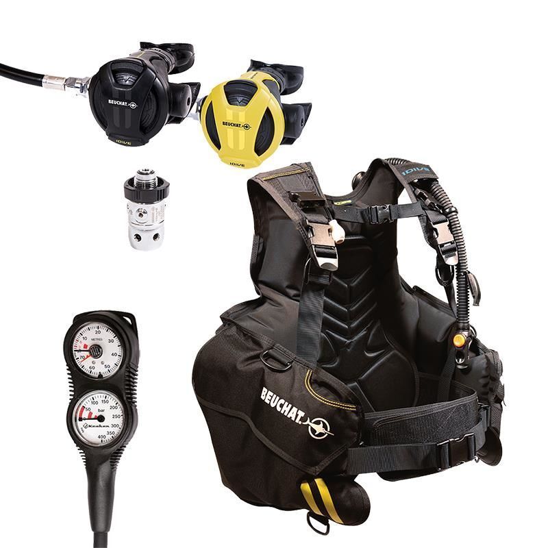 BEUCHAT Scuba Set ECO, 1DIVE Bc, Regülatör, Ahtapot, Konsol DIN - XS-S