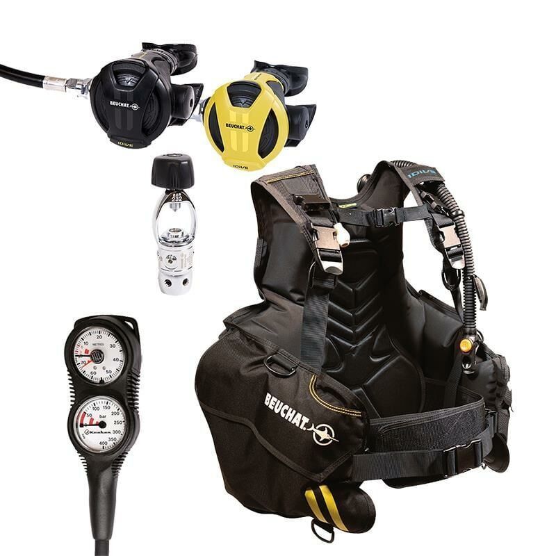 BEUCHAT Scuba Set ECO, 1DIVE Bc, Regülatör, Ahtapot, Konsol INT(Yoke) - M-L