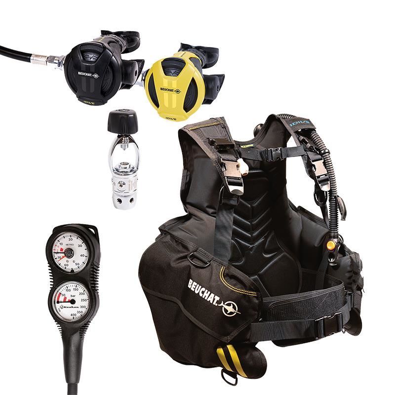 BEUCHAT Scuba Set ECO, 1DIVE Bc, Regülatör, Ahtapot, Konsol INT(Yoke) - XL-XXL