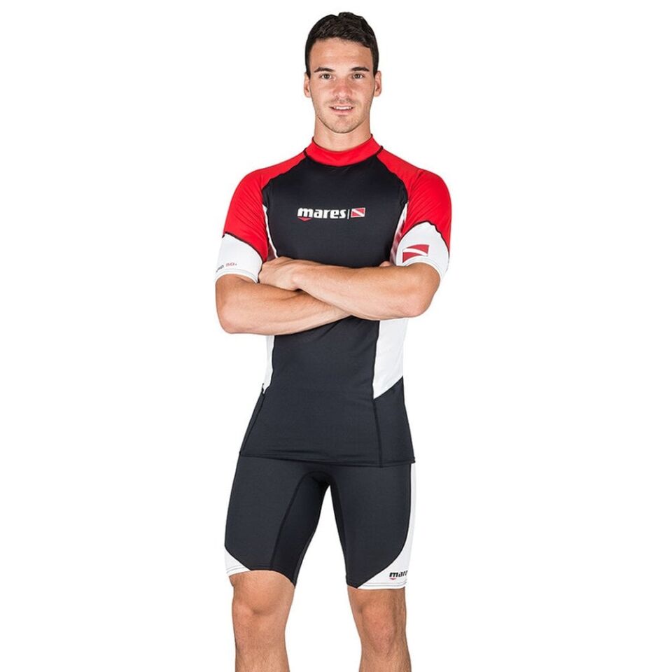 Mares Trilastic S-Sleeve DC Man Erkek Rash Guard Siyah - XXL