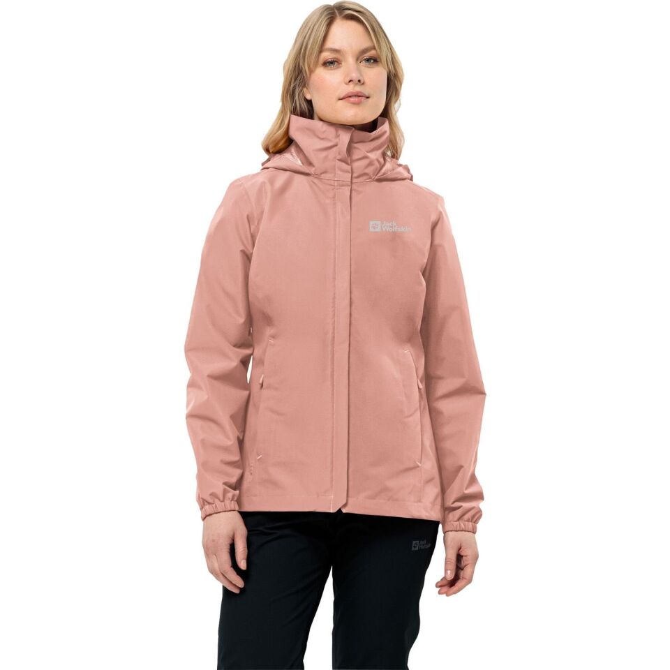 Jack Wolfskin Stormy Point 2L Kadın Yağmurluk Pembe - S