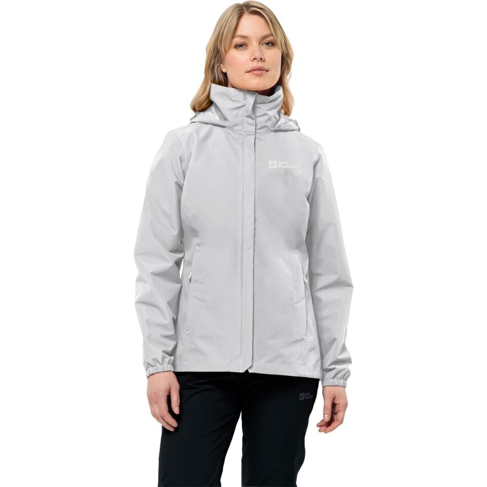 Jack Wolfskin Stormy Point 2L Kadın Yağmurluk Gri - M