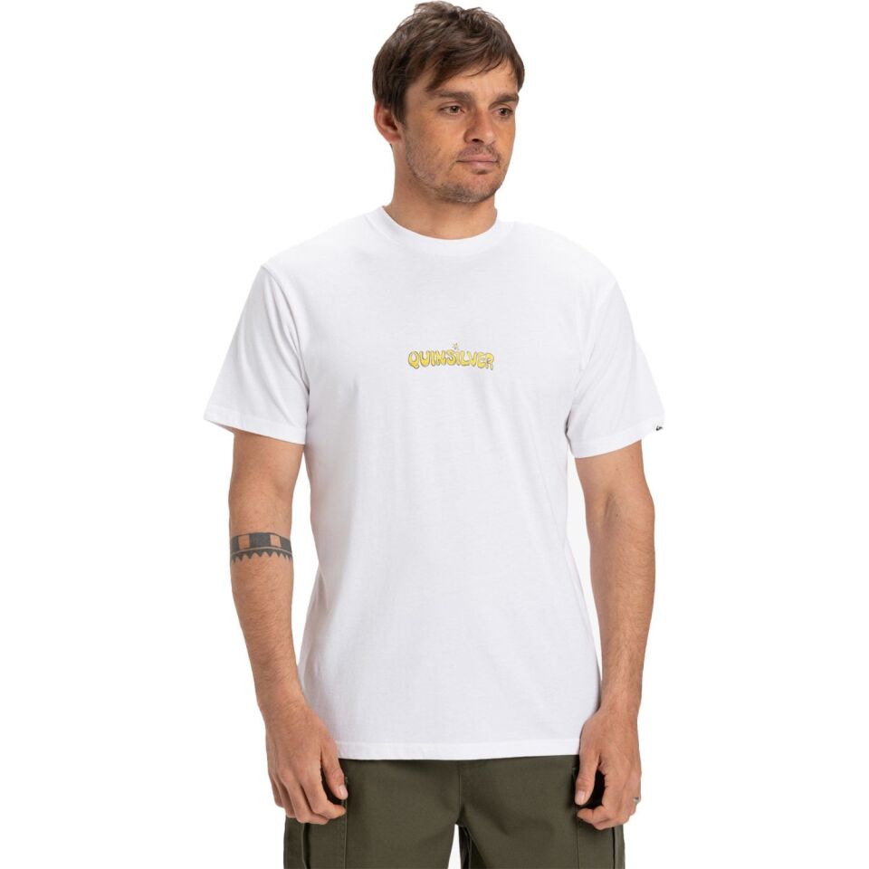 Quiksilver Ev Disconnect Effects Erkek T-Shirt Beyaz - L