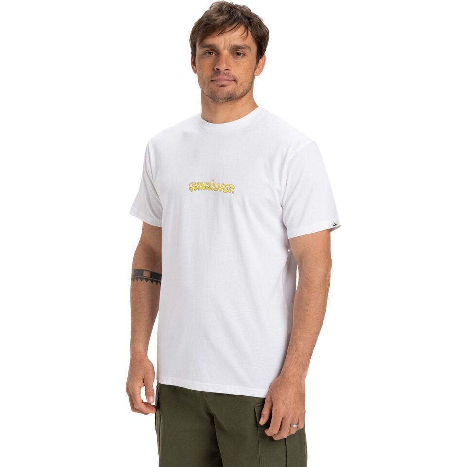 Quiksilver Ev Disconnect Effects Erkek T-Shirt Beyaz - L