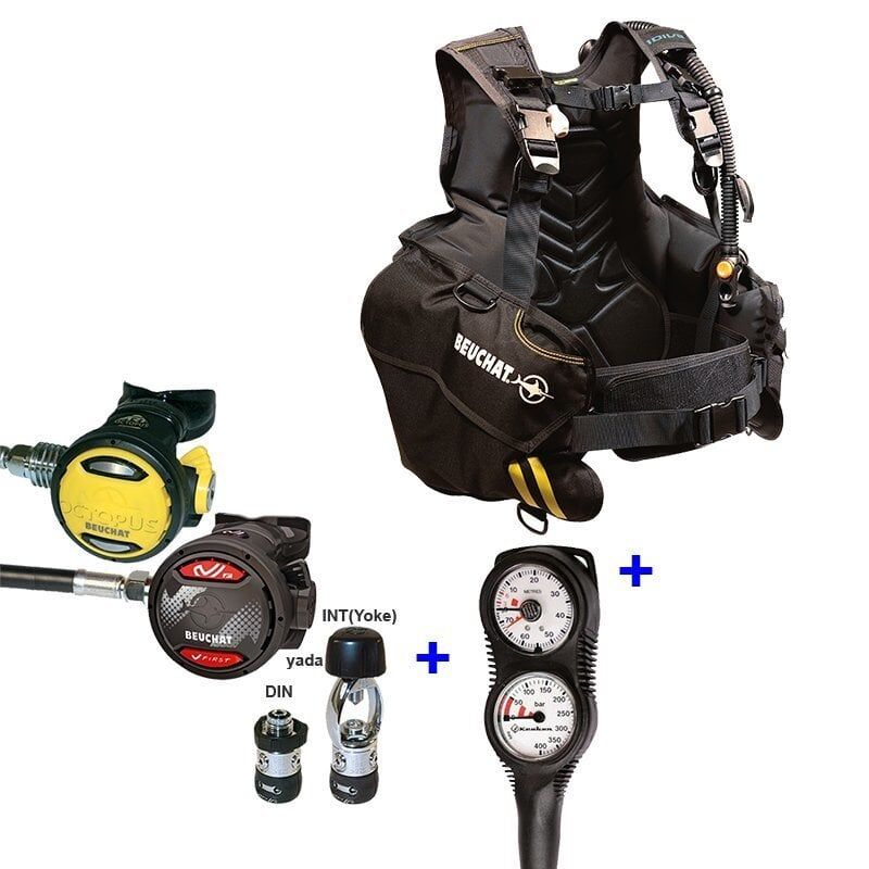 BEUCHAT Scuba Set ECO, 1DIVE Bc, Regülatör, Ahtapot, Konsol