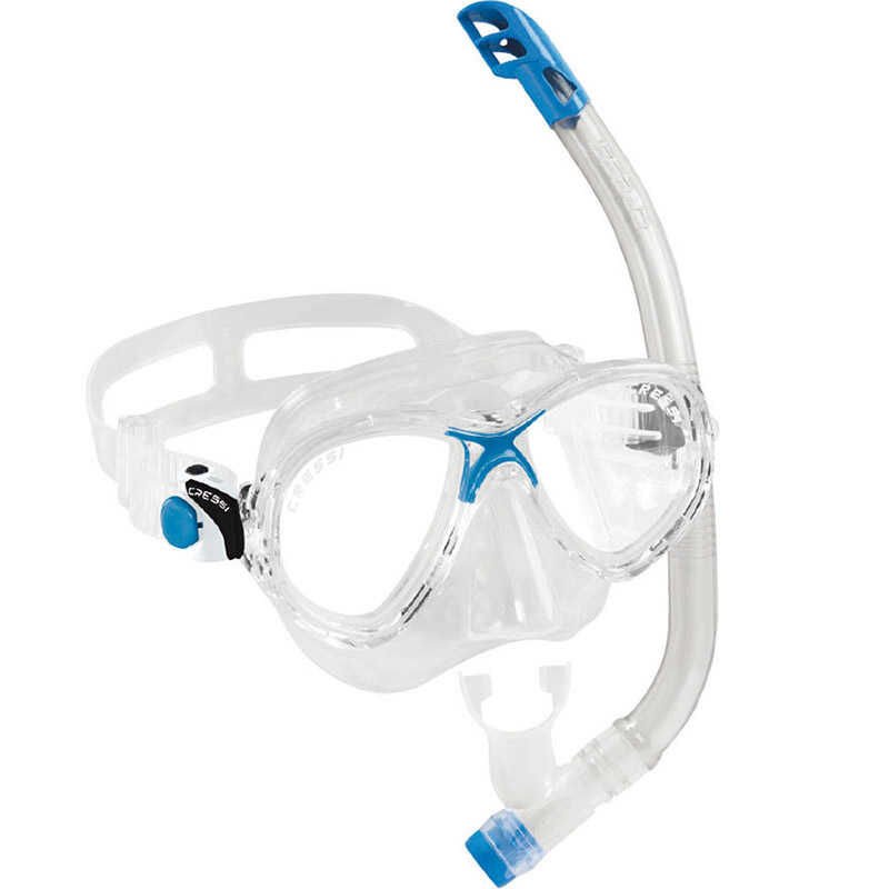 Cressi Junior Marea Maske Top Şnorkel Seti CLEAR-BLUE