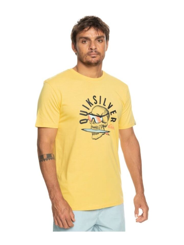 Quiksilver Qsrockinskull Erkek T-Shirt Sarı - M