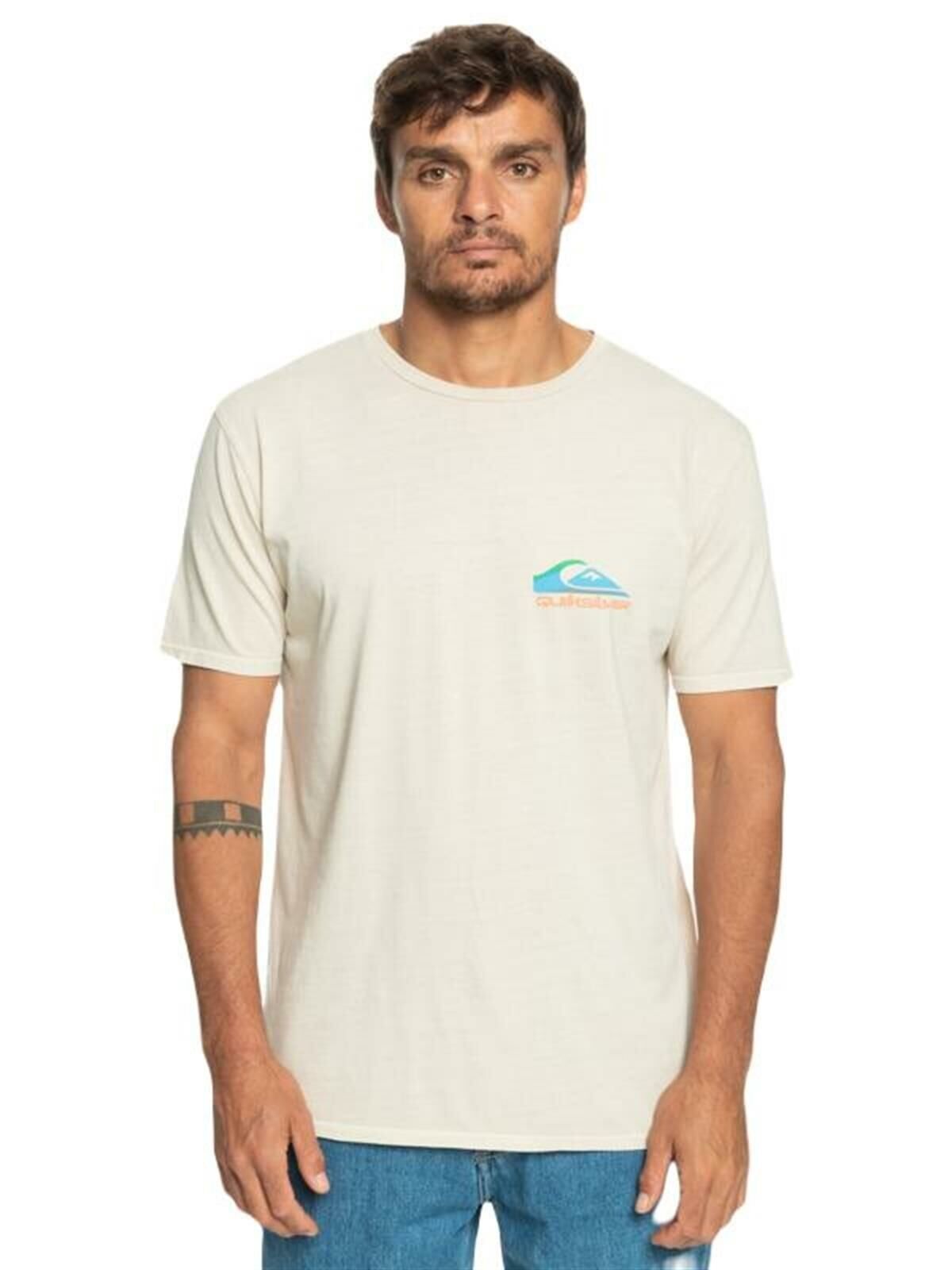 Quiksilver Pastime Paradise Erkek T-shirt KREM - XL