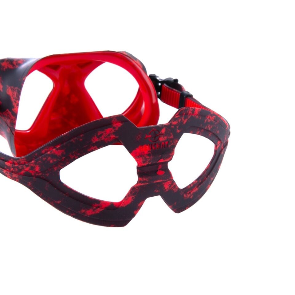 BEUCHAT SHARK CAMO Maske Kırmızı-Siyah HD Lens