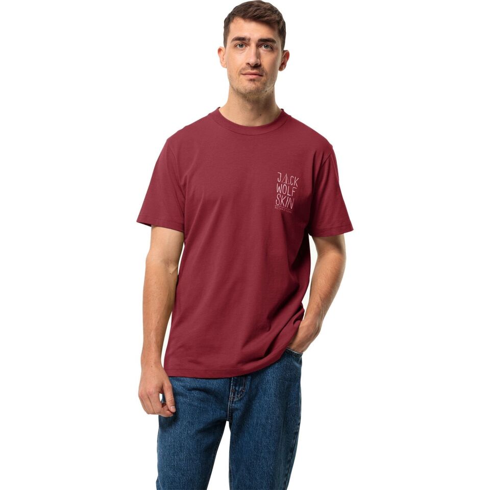 Jack Wolfskin Jack Tent Tee Erkek T-Shirt Kırmızı - L