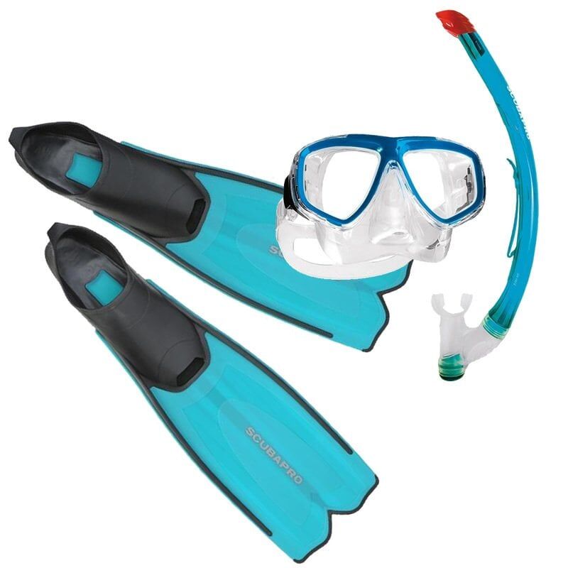 Scubapro Fluida Maske, Palet, Şnorkel Dalış Seti Mavi - 38-39