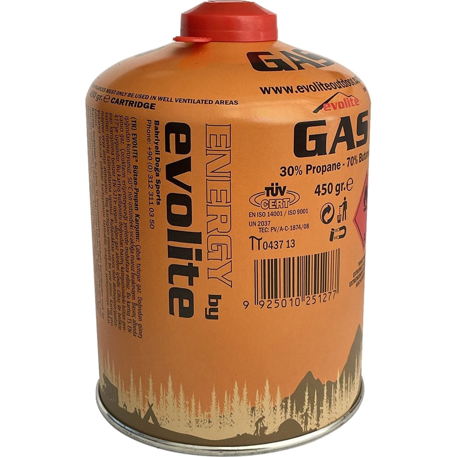 Evolite Butane Propane Vidalı 450 Gram Ocak Kartuşu