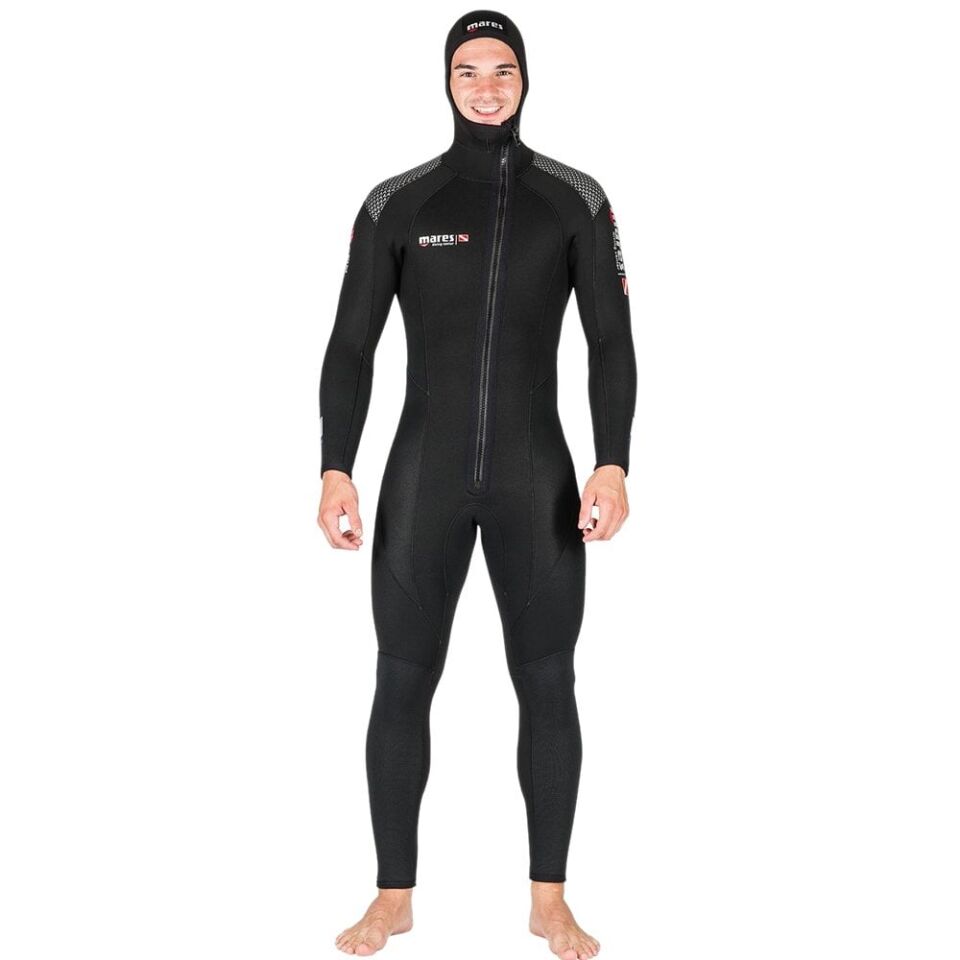 Mares Rover 5mm Tek Parça Başlıklı Islak Dalış Elbise Siyah - 5XL