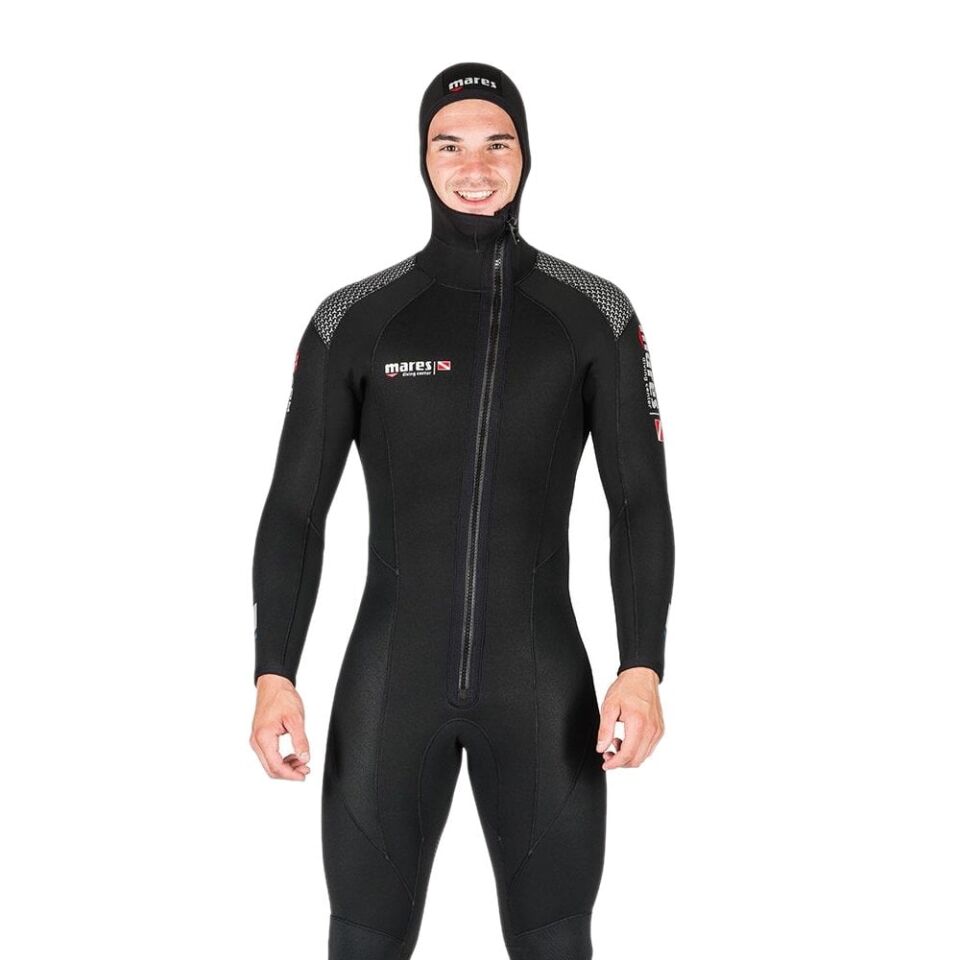 Mares Rover 5mm Tek Parça Başlıklı Islak Dalış Elbise Siyah - 5XL