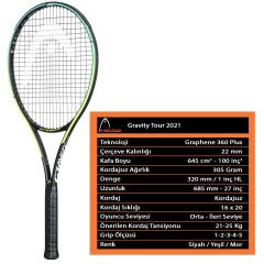 Head Gravity Tour 2021 Kordajsız Tenis Raketi | Head
