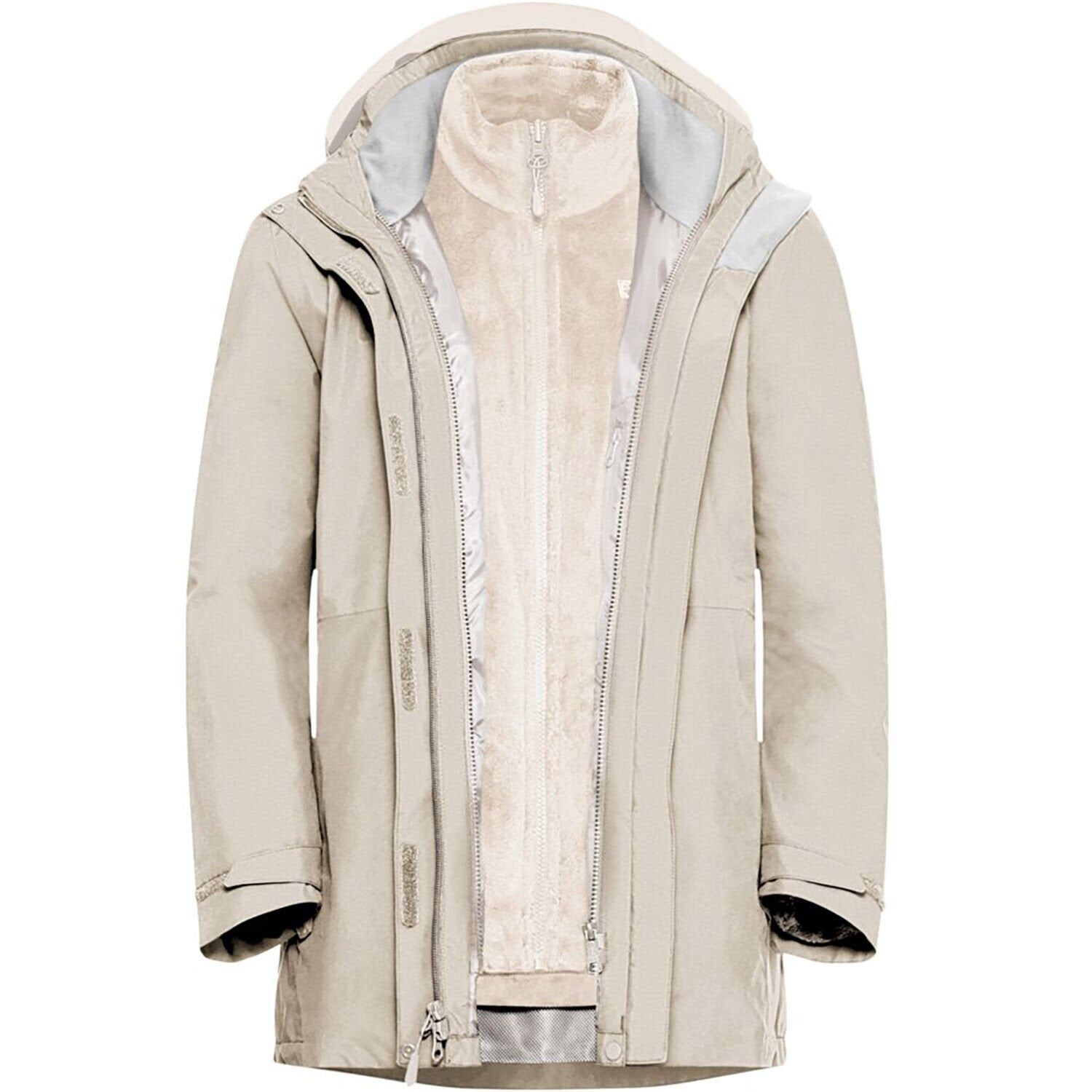 Jack Wolfskin Rotwand 3in1 Kadın Ceket Krem Rengi - M