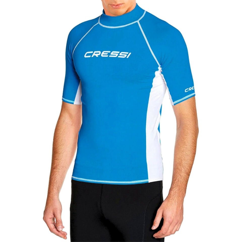Cressi Rash Guard Man Kısa Kollu T-Shirt BLUE-WHITE - NO:5 - XL