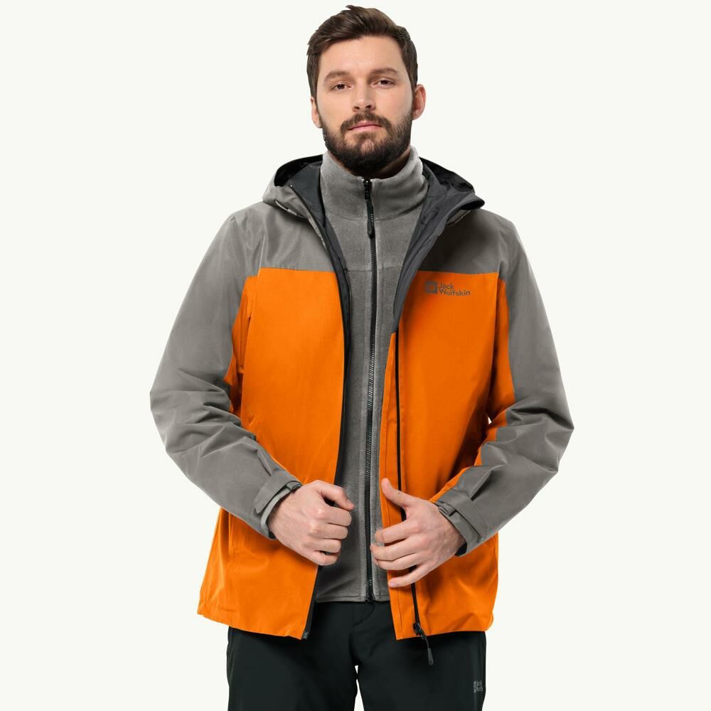 Jack Wolfskin Taubenberg 3in1 Erkek Ceket TURUNCU - GRI - XL
