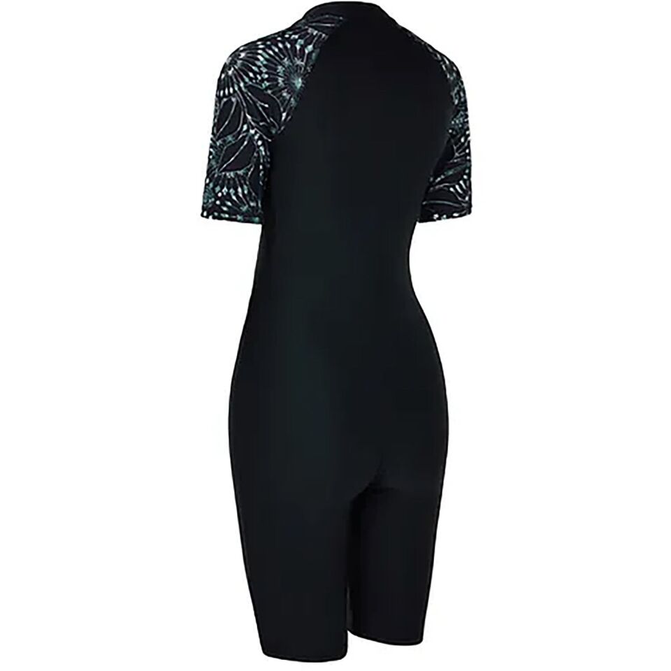 Zoggs Stellar Kneesuit Sleeve Print Kadın Mayosu Siyah - 42