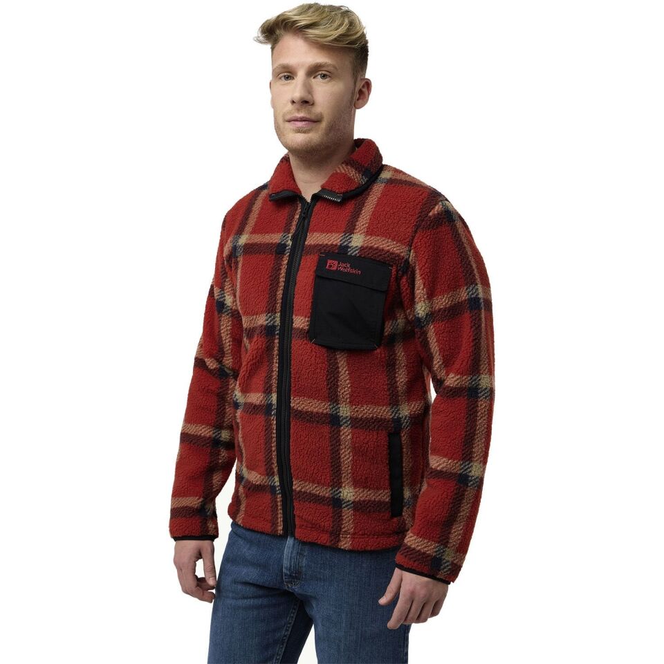 Jack Wolfskin Felslicht Check Erkek Polar Kırmızı - L