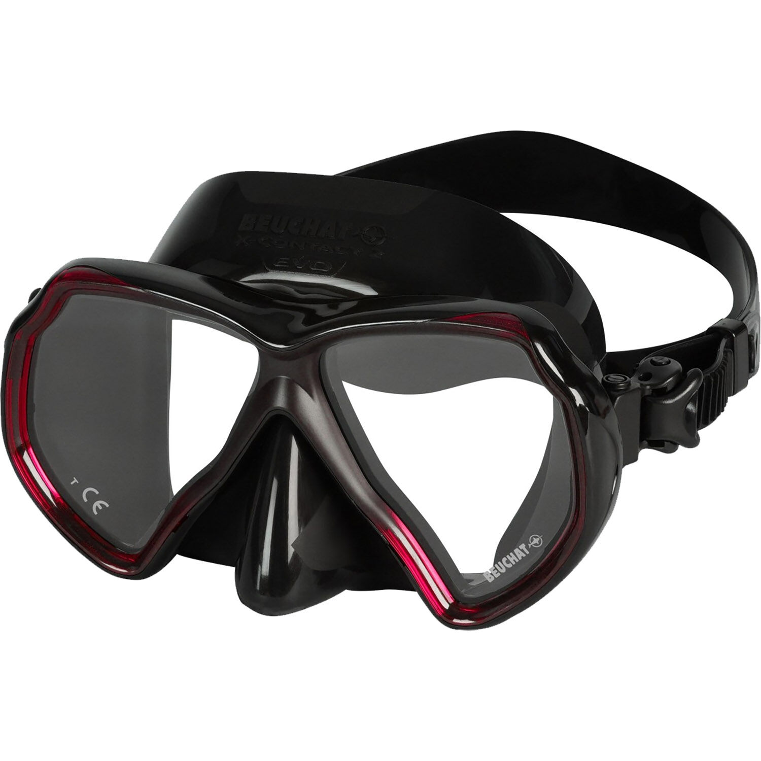 Beuchat X-Contact 2 Evo Dalış Maskesi - Black/Red