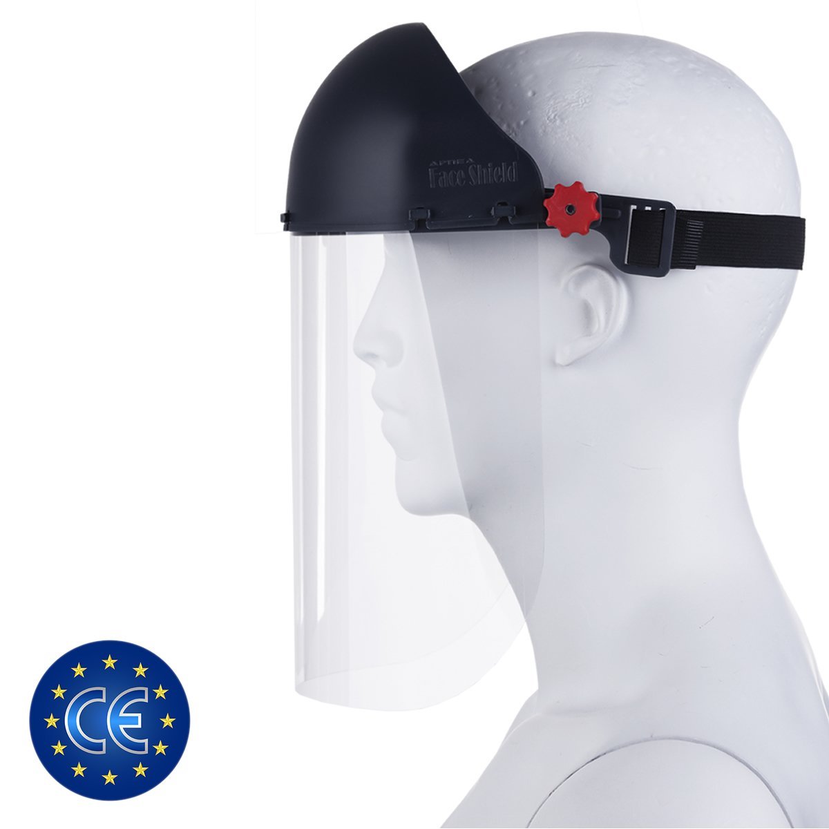 Apnea Face Shield Koruyucu Yüz Siperliği CE ve EN 166 Belgeli Siyah