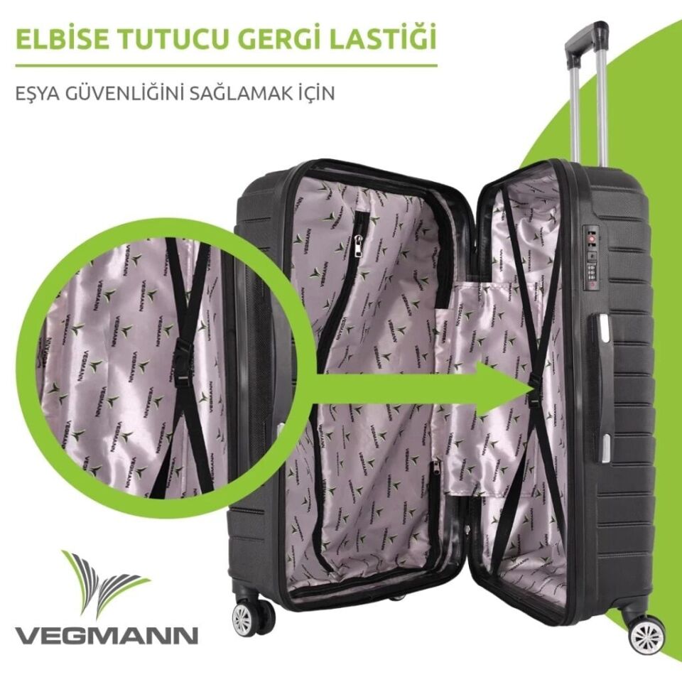 Vegmann Plana Siyah  Valiz L - Siyah