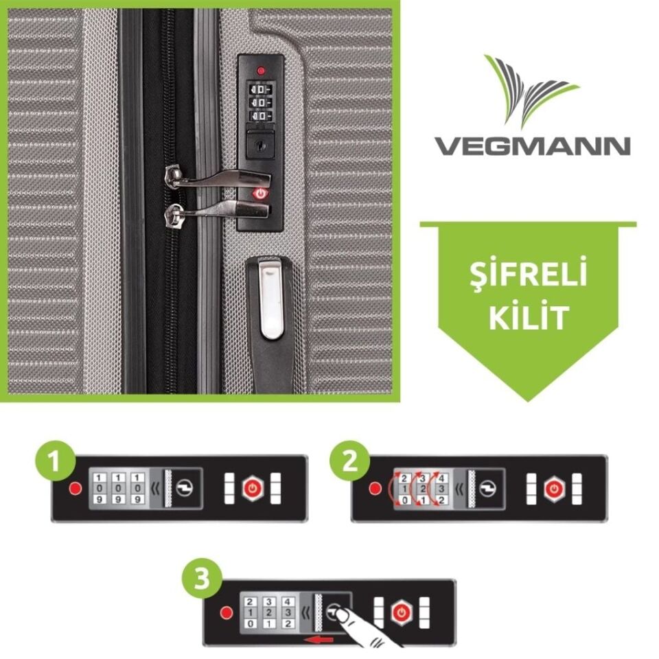 Vegmann Dynamic Gri Valiz S - Metalik Gri