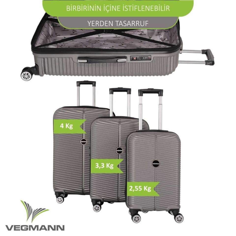 Vegmann Dynamic Gri Valiz S - Metalik Gri