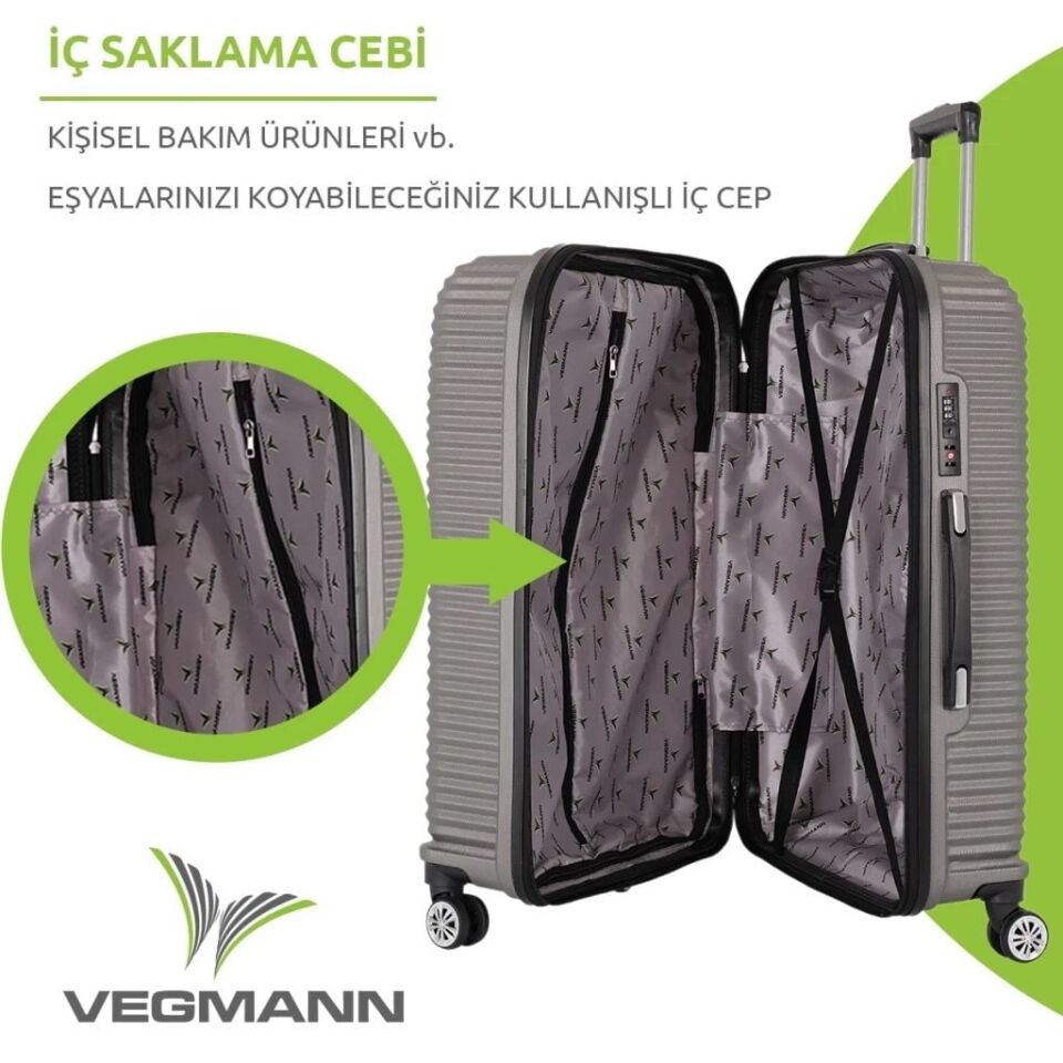 Vegmann Dynamic Gri Valiz S - Metalik Gri