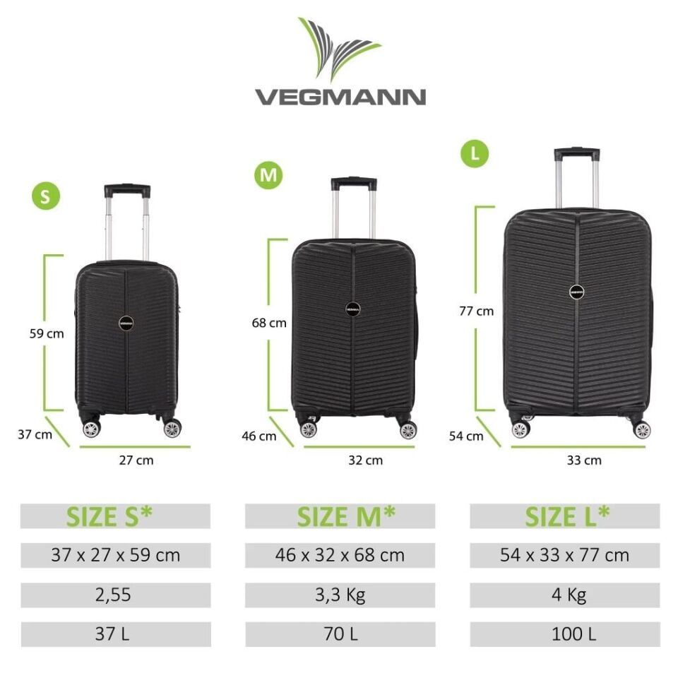 Vegmann Dynamic Siyah Valiz S - Siyah