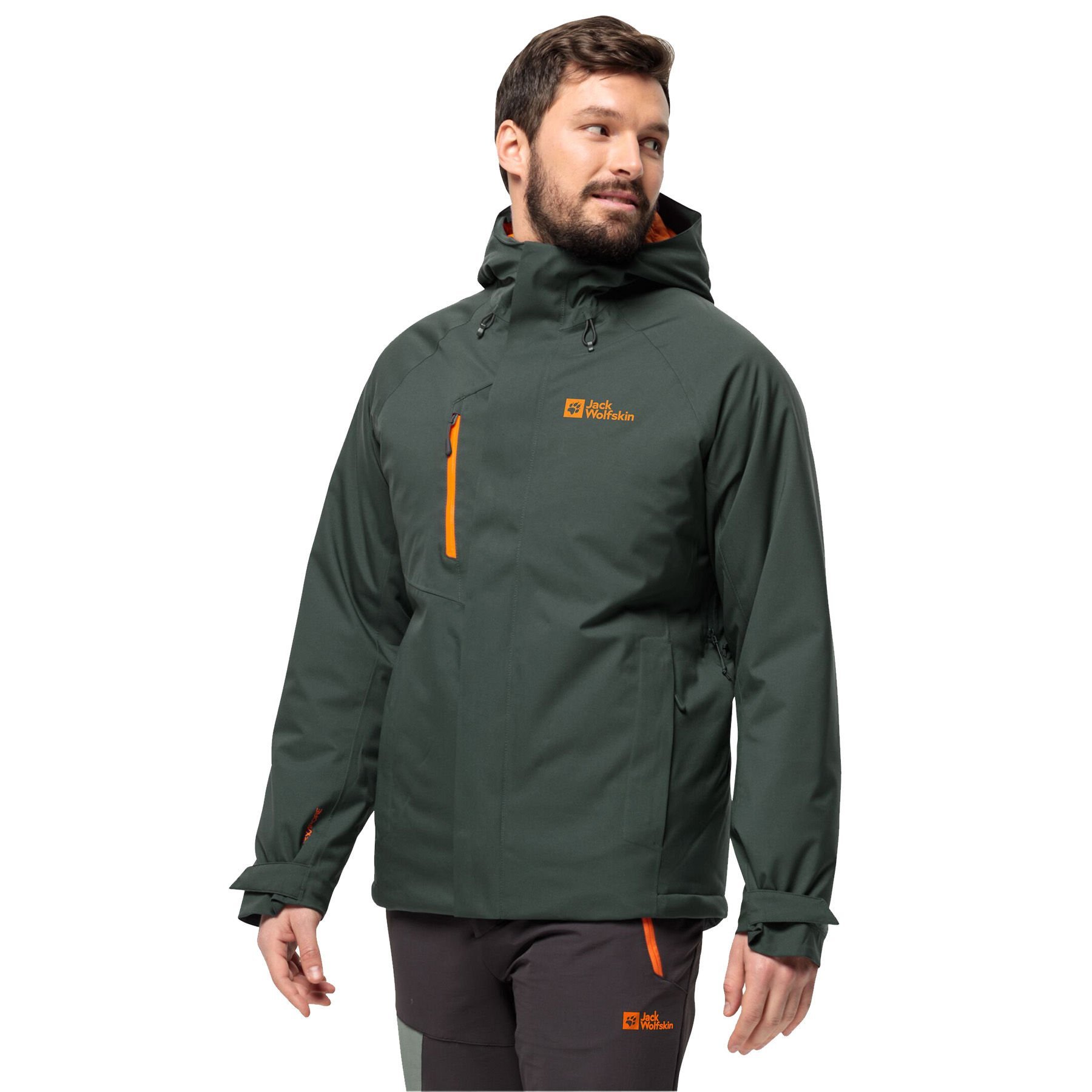 Jack Wolfskin Troposphere Erkek Ceket haki-siyah - XXXL